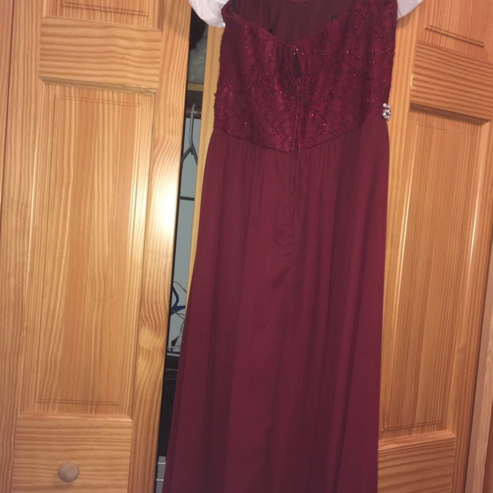 Maroon evening gown